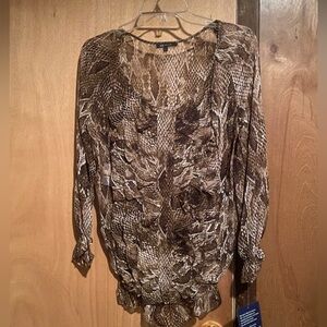 Anne Klein Snakeskin Blouse Size M